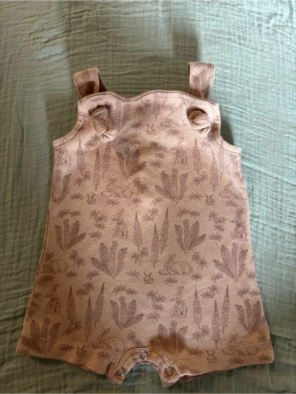 kate quinn Brown Romper with Nature Motif